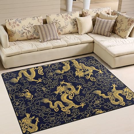 Amazon De Use7 Teppich Chinesischer Traditioneller Goldener
