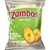 Zambos Sea Salt Plantain Chips, Thick-Cut, Premium Plantain Chips in Sea Salt Flavor, 5.30 oz (Pack of 1)