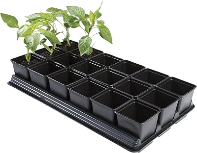 Yoicn Lth Vegetable Planting Tray 18 x 9cm Pots Seedling Greenhouse Grow Tray