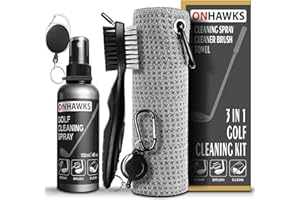 ONHAWKS Golf Club Cleaner Kit,with 3-in-1 Club Groove Brush,Water Spray and Towel, Green Cleaning Accessories, Gift for Golf Men and Golfers.