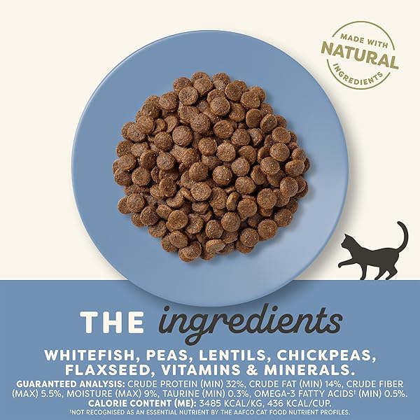 APPLAWS COMPLETE DRY CAT FOOD, GRAIN-FREE, LIMITED INGREDIENT WITH ADDED VITAMINS & MINERALS, PROTEIN, SUPPORTS DIGESTION, WHITEFISH (4 POUND BAG)