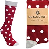 No Cold Feet Men&rsquo;s Burgundy Dress Socks &ndash; Classic Style Mid Crew Socks | Burgundy Patterned Style | Fun Colored with Knitted Elastic Cuff | All Day Comfortable Fit for Work Business or Weddings