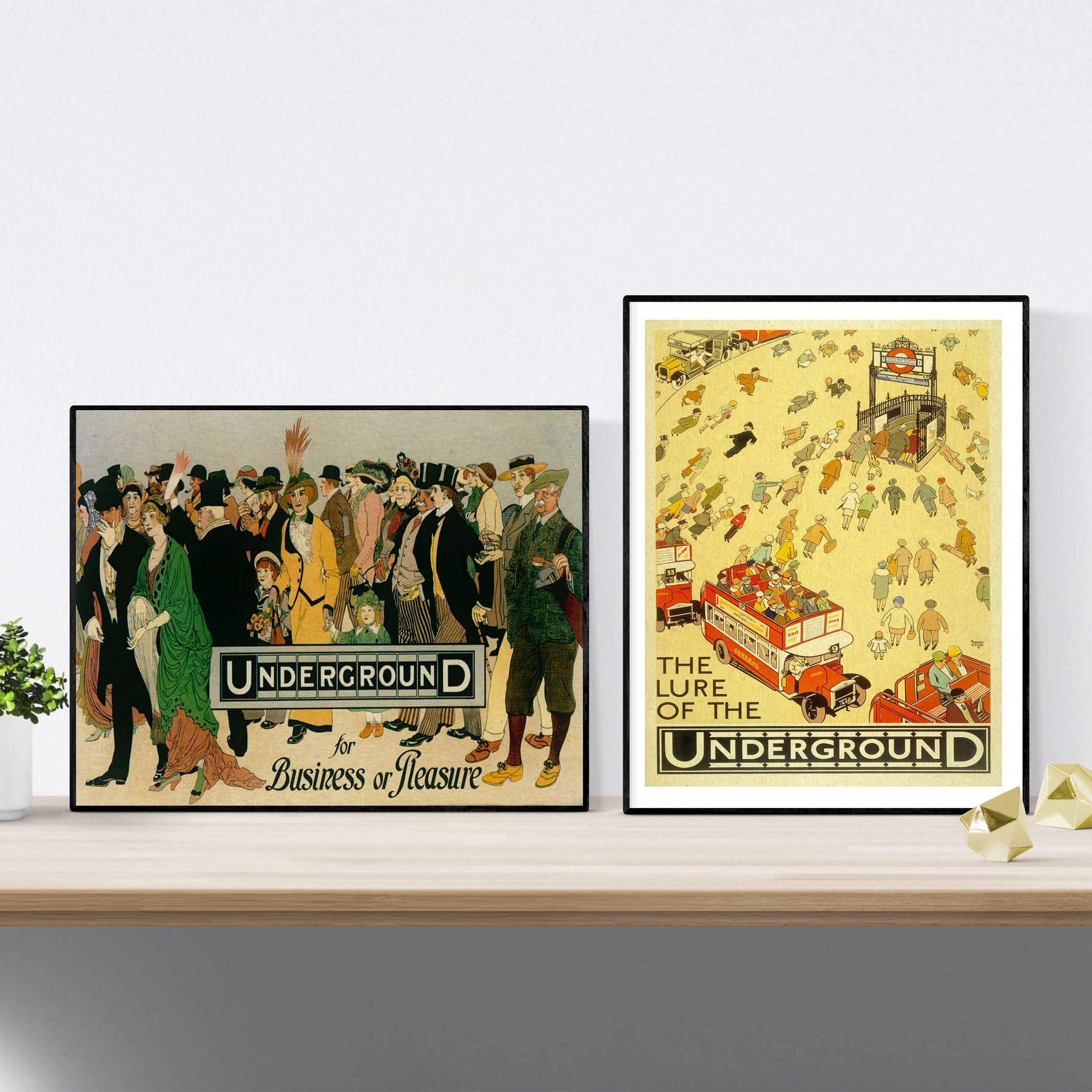 Nacnic Posters vintage. Posters advertising the world. Two sheets Vintage London Underground. A4 size