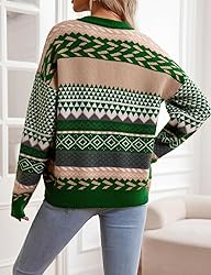 Flygo Men's Vintage Grandpa Sweater Crewneck