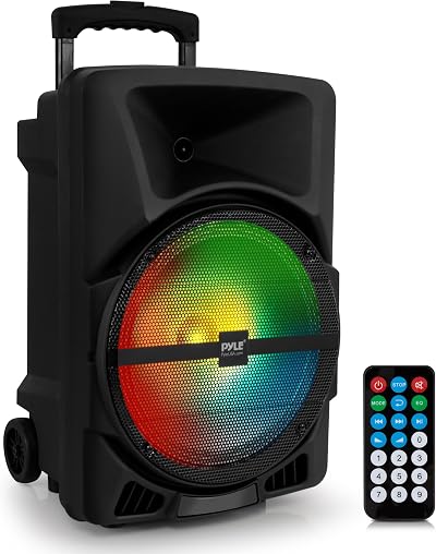 Pyle Bluetooth PA System 800W Peak Portable Party Speaker with Battery