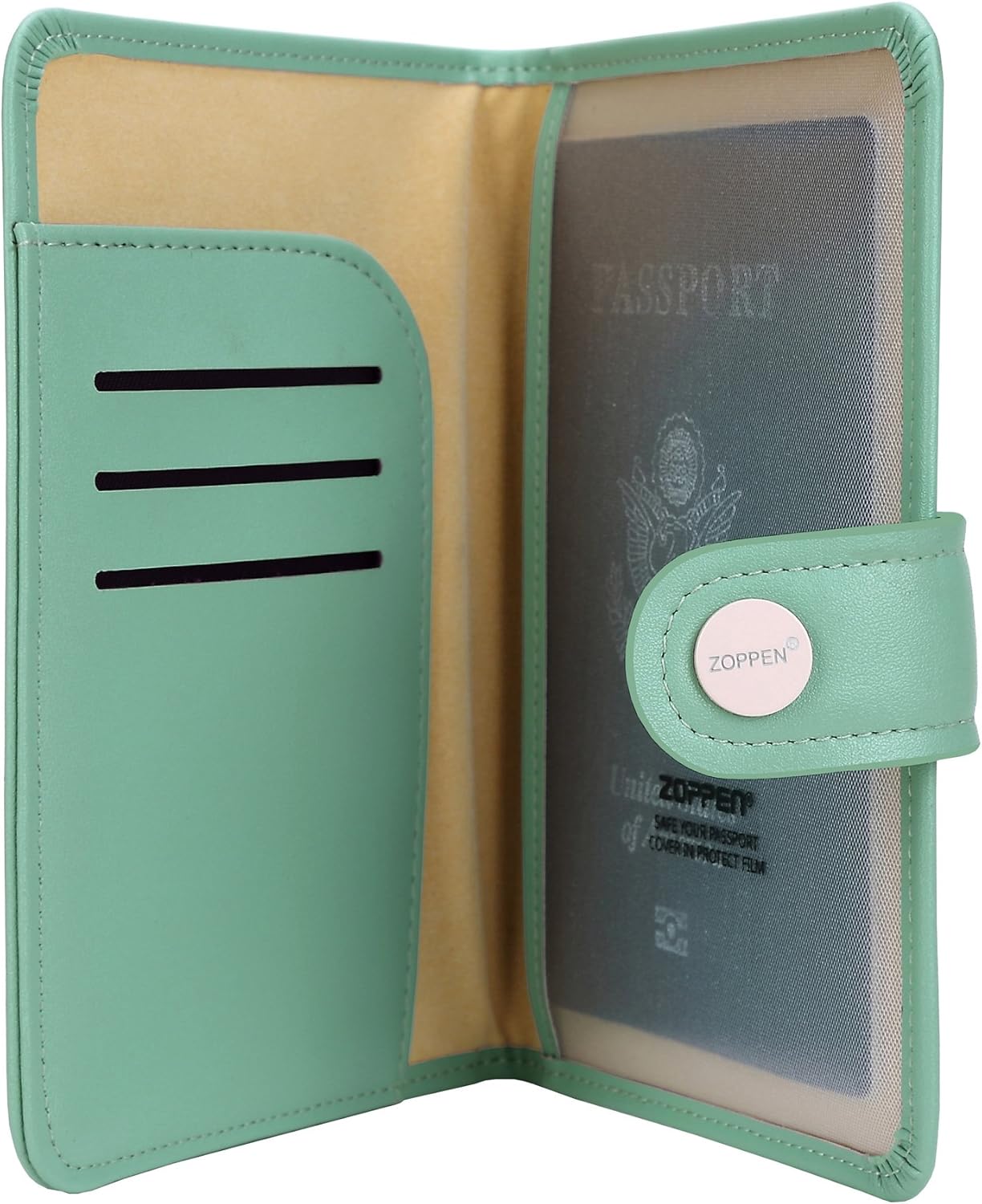  | Zoppen Passport Cover Rfid Blocking Travel Passport Wallet Slim Id Card Case (#35 Aqua Green) | Passport Covers