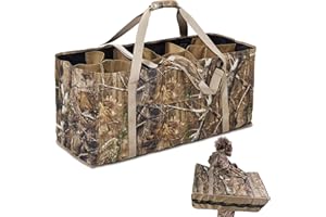 Quovexa Decoy Bag, 12 Slot Duck Decoy Bag with Bottom Drains, Padded Shoulder Strap Waterfowl Blind Bags, Duck Hunting Accessories, Decoy Bags to Protect Duck Decoys, Hunting Gear