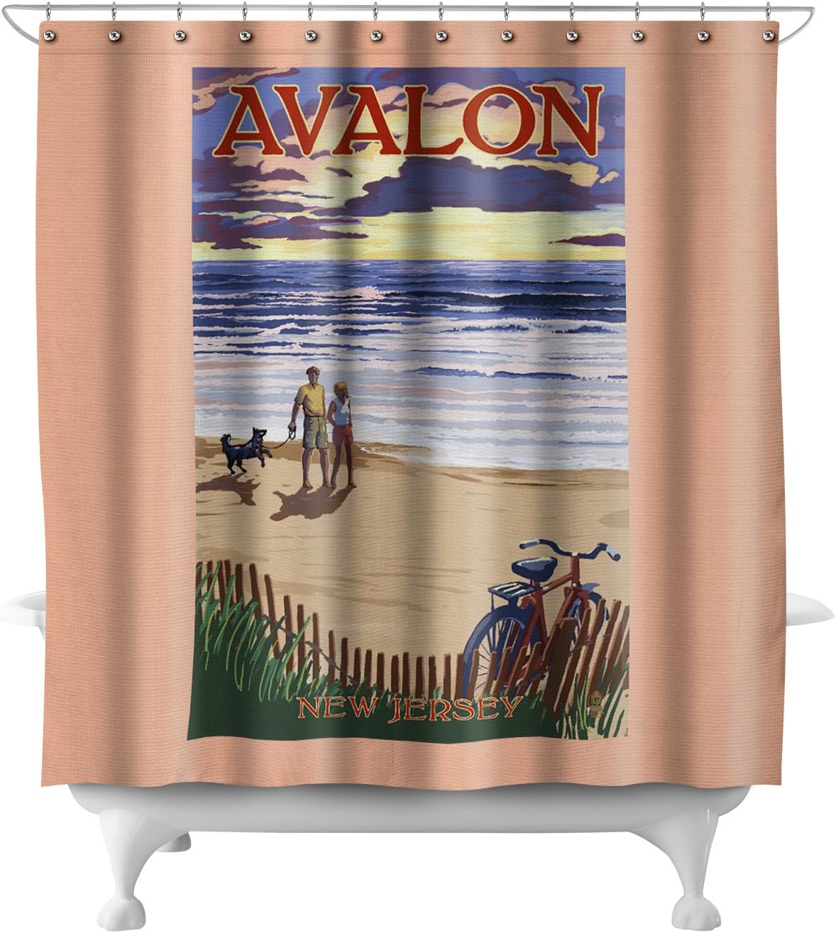 Amazon Com Avalon New Jersey Beach And Sunset 71x74 Polyester