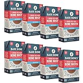 Bare Bones Low Sodium Grass-Fed Beef Bone Broth | Pour w/Pasture Raised Protein & Collagen for Cooking & Sipping | No Artificial Flavors Non-GMO Gluten/Dairy-Free Keto/Paleo Friendly | 16oz | 8 Pack
