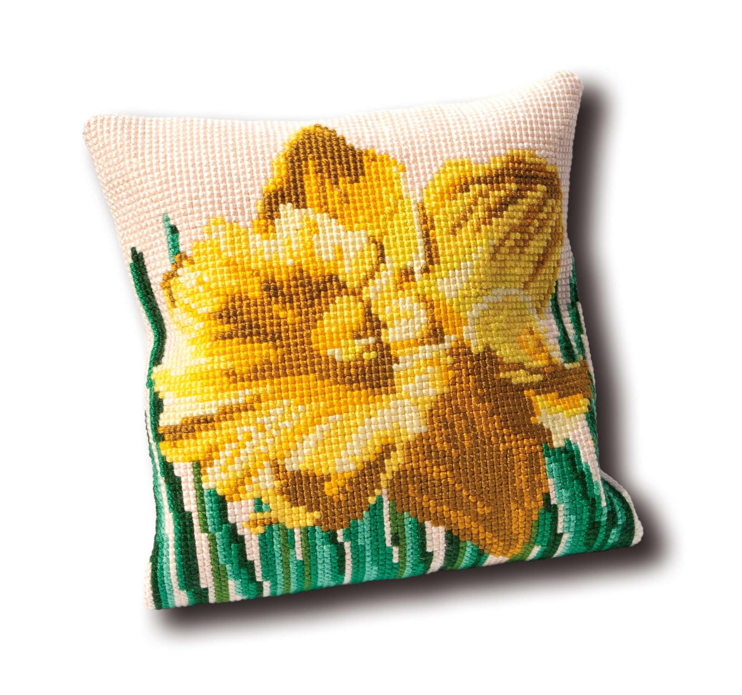 Thea Gouverneur Narcis Cushion Tapestry Kit-15.75"X15.75" Stitched in Floss