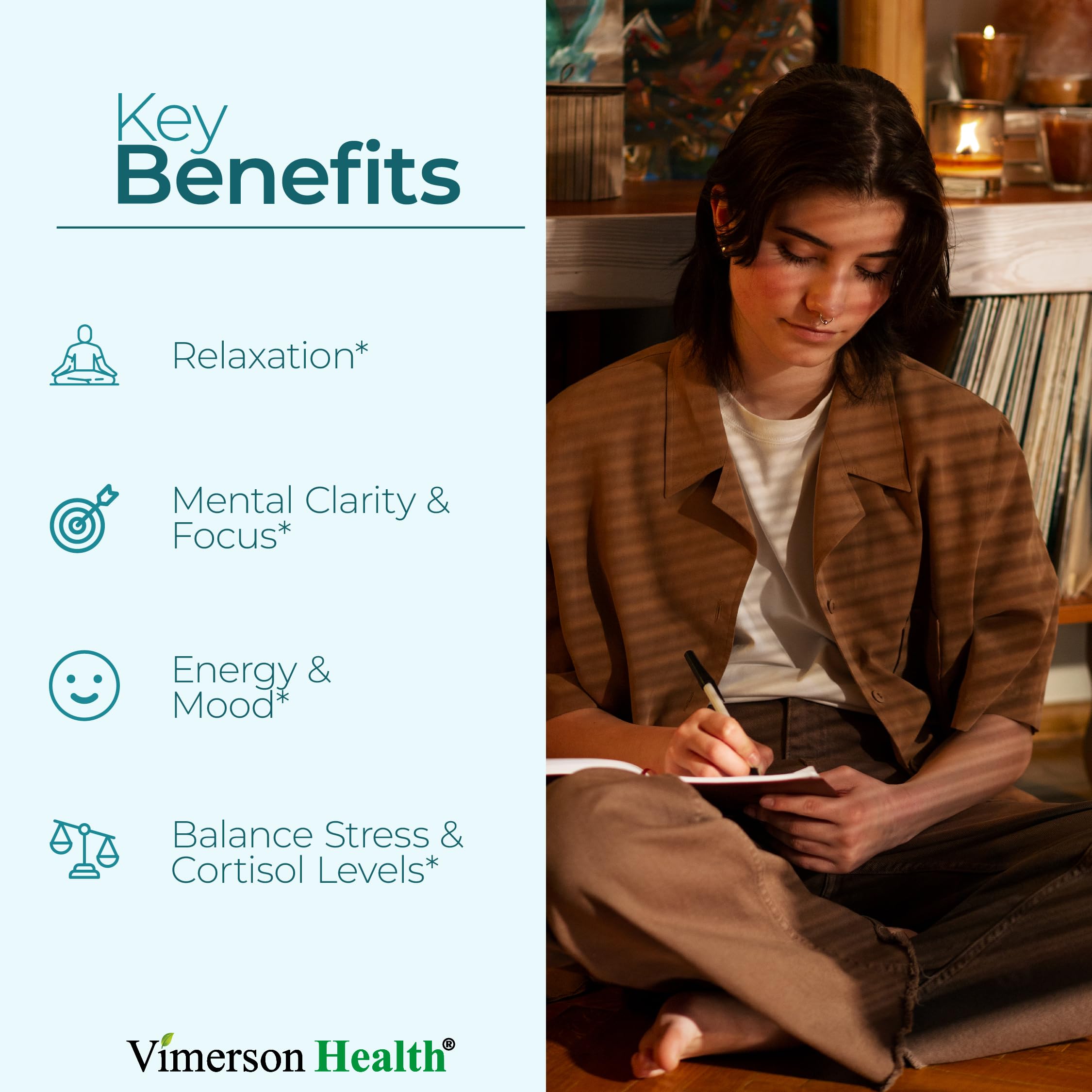 Stress Relief Supplement with 5HTP, Ashwagandha, Valerian, St John’s Wort, GABA, Chamomile & B-Vitamins - Promotes Relaxation, Sleep, Calm & Balanced Mood, Energy & Focus. Vegan, Non-GMO, 60 Capsules