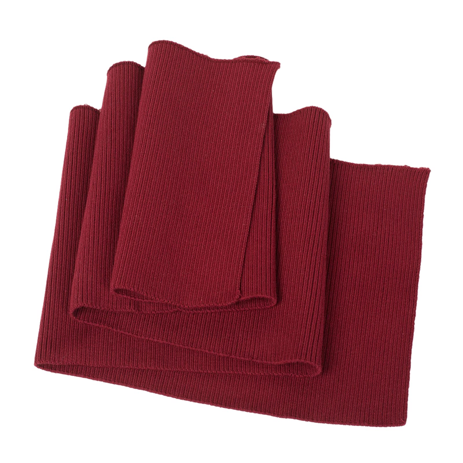TinaKim Ribbed Knit Fabric,Waistbands Cuffs Rib Trim Material for Sweatshirt Hoodies Sewing (Wine red, 36x6in)