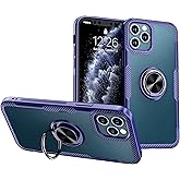 SORAKA Clear Case for iPhone 12 Pro with Ring Holder,Slim Fit Case Transparent Hard PC Cover iPhone 12 Pro Case with Metal Plate for Magnetic Car Phone Holder