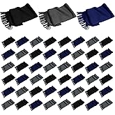 48 Pack Winter Scarves, Warm Winter Fleece Scarf Bulk Wholesale Donation Unisex Men Women