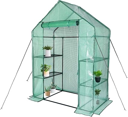 Amazon Com Greenhouse Outdoor Greenhouse Portable Greenhouse With Anchors And Roll Up Zipper Door Grow Plants Seedlings Herbs Or Flowers 56 30 76 Garden Outdoor