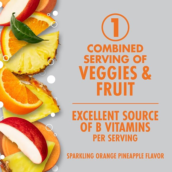 V8 +ENERGY SPARKLING ORANGE PINEAPPLE JUICE ENERGY DRINK, 11.5 FL OZ CAN