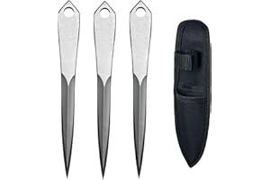 TACTICALEDGED.DOJO Icy (3Pcs) Throwing Spike - 8.46'' Length, Martial Arts Practice Equipment, Sheath Included, Half Spin and
