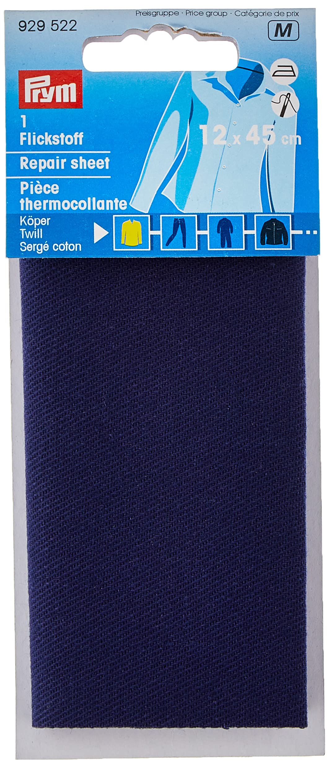 Prym Repair Sheet, Twill for Ironing on 12x45 cm Blue, 15.75"x3.94" 1 Piece — image 1