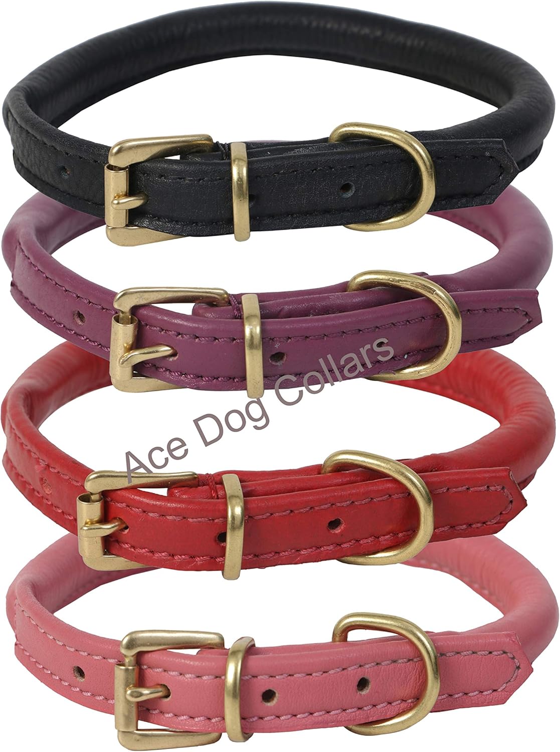 Ace Dog Collars SOFT Best Rolled Leather Dog Collar Medium 45 cm