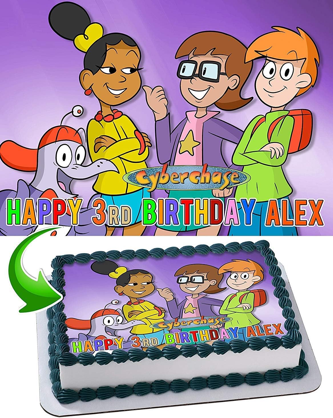 Amazon Com Cyberchase Edible Cake Image Personalized Birthday