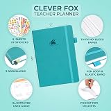 Clever Fox Teacher Planner Undated 18x26cm Hardcover Turquoise view 2