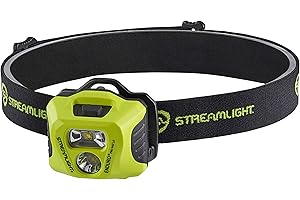 Streamlight 61424 Enduro Pro Haz-Lo 160-Lumen Multi Function Headlamp includes 3 AAA Alkaline Batteries, Rubber Hard Hat Strap, Elastic Head Strap, 3M Dual Lock, Yellow