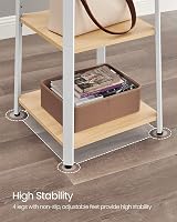 VASAGLE Coat Stand 8 Double Hooks 4 Shelves Metal Frame Oak White LCR080W09 view 6