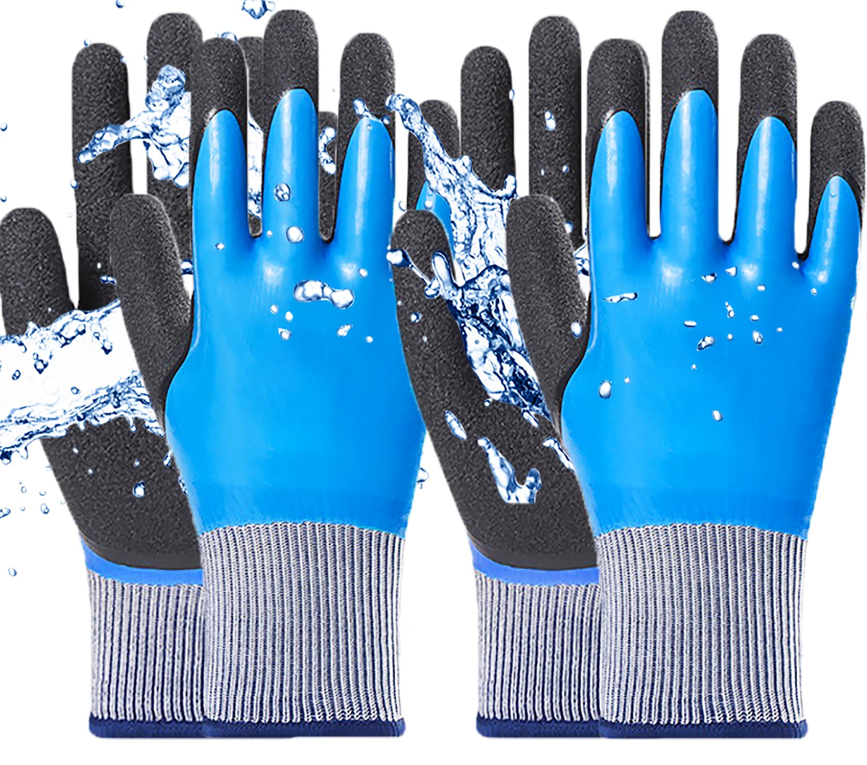 GAVOROHANS 2 Pairs Gardening Gloves Waterproof Work Gloves Durable Superior Grip for Maintenance Garden Logistics Warehousing Outdoor Activities (M)