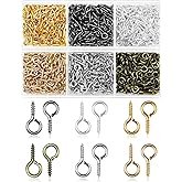 FIVEIZERO 840Pcs Small Screw Eye Pins for Jewelry Making, Tiny Eye Hooks with 6 Colors, Mini Eyelet Hooks in 3 Sizes, Small Eye Hooks & Screw Eyelets for DIY Crafts, Beading & Art Projects(5mm)