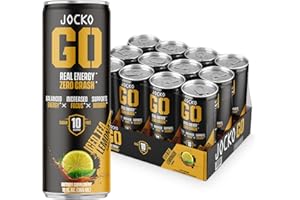 JOCKO FUEL Jocko GO Energy Drink - KETO, Vitamin B12, Vitamin B6, Electrolytes, L Theanine, Magnesium- All Natural Energy Boost, Sugar Free Nootropic Monk Fruit Blend - 12 Pack (Iced Tea - Lemonade Flavor)