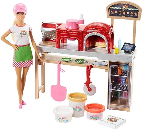 Mattel Barbie FHR09 - Barbie Cooking und Baking Pizzabäckerin Puppe und Spielset mit Spielknete