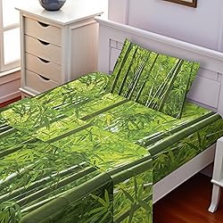 Ambesonne Forest Sheet Set, Exotic Tropical Asian