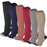 Boot Socks Women (6 Pairs pack) Knee High Cable Knit Winter Wool Socks