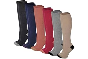 SUMONA Boot Socks Women (6 Pairs pack) Knee High Cable Knit Winter Wool Socks