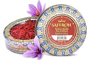Heivy Saffron, Premium Saffron Threads, All Natural, Non GMO, Finest Pure Saffron Spice For Culinary Use Such as Tea, Paella (1g)