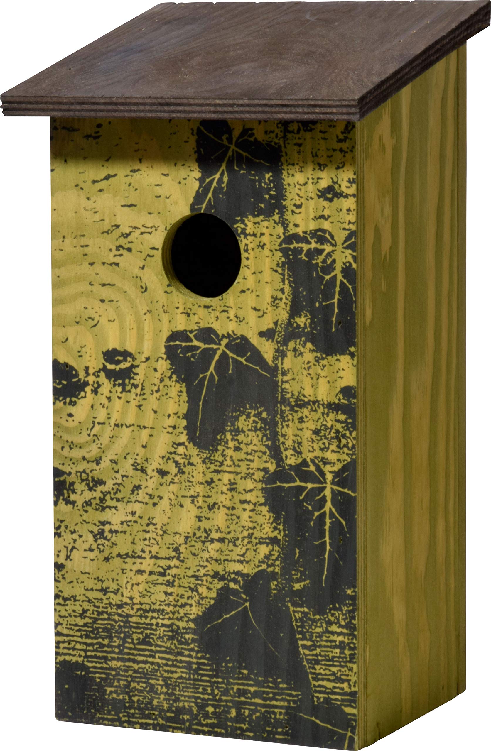dobar® Fagus Sylvatica 11025e Nesting Box Wild Birds Nesting Aid Made of Multiplex Wood Tit Box Bird Box Diameter 35 mm Entrance Hole Bird House Design: Beech 15.5 x 14.5 x 30 cm Green