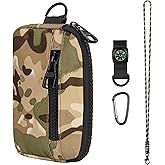 bvya Tactical EDC Compact Pouch Key Pocket Card Holder Lanyard Travel Little Coin Purse Pouch Wallet