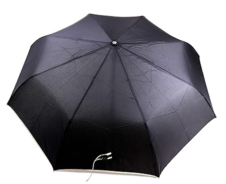 Sri baba creators Women's Polyester 3 Fold Umbrella (Black)