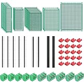 QSYZAIL 54 Pcs Double Sided PCB Perf Board Kit in 5 Sizes Perfboard Compatible with for Arduino DIY Soldering Circuit Protoboard