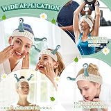 Molain Face Wash Headband Green Coral Fleece Soft Non Slip Elastic view 5