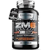 Iron Labs ZM6 – 3 Month Supply – Zinc Magnesium Aspartate Supplement – 180 Vegetarian Capsules – Magnesium and zinc Supplements for Men & Women