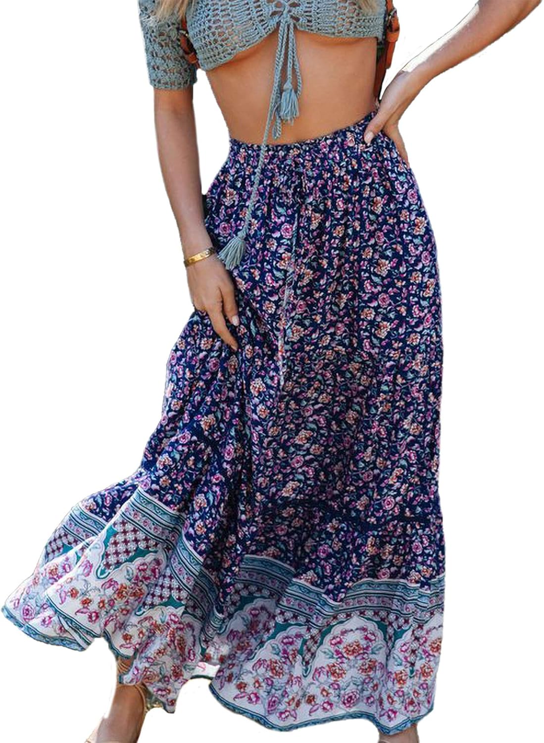 patchwork maxi dress