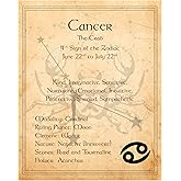AMERICAN LUXURY GIFTS Cancer Zodiac Sign Wall Art Print - 8x10 Constellation Print Ideal For Home Decor, Office Decor, Bedroom Decor. Unframed