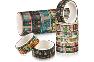 Janlaugh 24 Rolls Book Washi Tape Gifts Bulk Bookcase Vintage Tape Stickers for Journaling DIY Crafting Gift Wrapping Gifts Scrapbook Planner and DIY Decor Book Lovers Women Students Readers Teachers