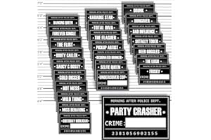 Blue Panda 25 Pack Bachelorette Mugshot Signs w/Height Chart - Bachelorette Backdrop for Wedding, Birthday, Jail Party Decorations, Halloween & Crime Scene - 5x4 Ft Mugshot Sign Pack