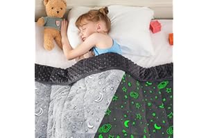 yescool Weighted Blanket 3 Pounds Weighted Lap Blanket, Glow in The Dark Star Heavy Blanket for Sleeping, Washable Warm Minky Weighted Throw Blanket for 20-40lbs,36"x48"
