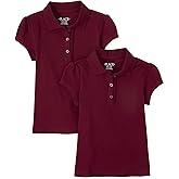 The Children's Place Girls' Short Sleeve Ruffle Pique Polo, 2 Pack
