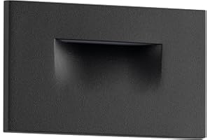 East Grove Home Builder Essentials Indoor or Outdoor 120V Input LED Step or Patio Deck Light Horizontal Orientation with 3-CCT 2700K-3000K-4000K Selectability in Matte Black