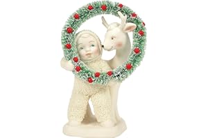 Department 56 Snowbabies Christmas Jubilee Meet in The Middle Wreath Figurine, 4 Inch, Multicolor