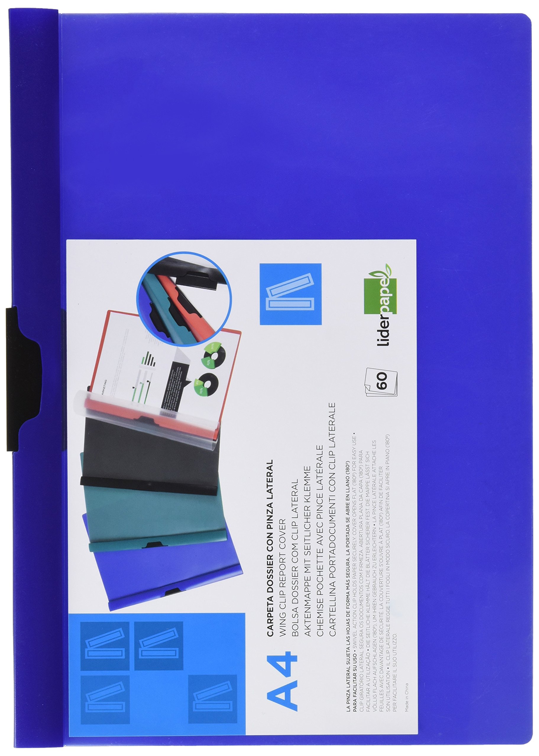 Beautone Dossier Folder PINZA Side 45322 Polypropylene DIN A4 Blue -60 Sheets – PINZA Sliding